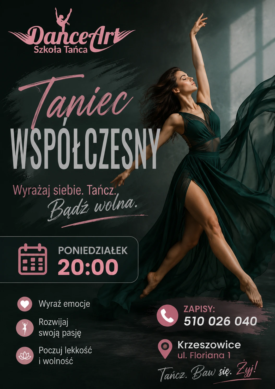 Taniec współczesny w poniedziałki o 20:00 w DanceArt