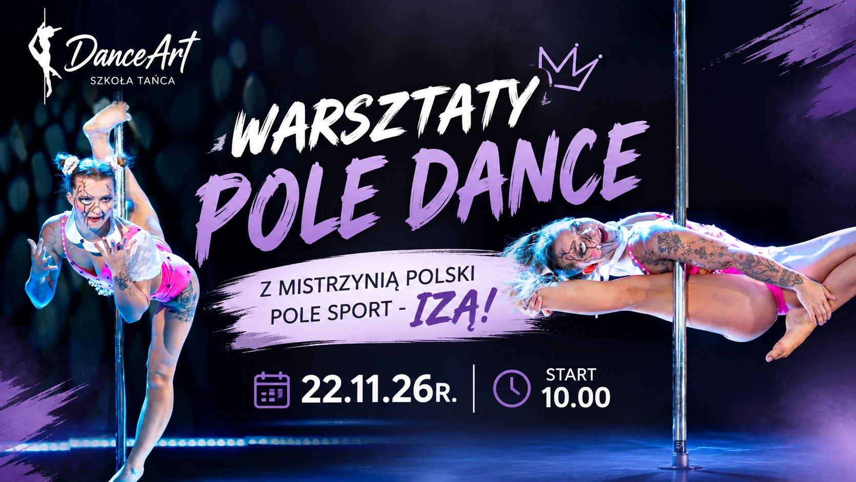 Warsztaty Pole Dance z Izą, mistrzynią Polski Pole Sport, 22 listopada 2026, start 10:00